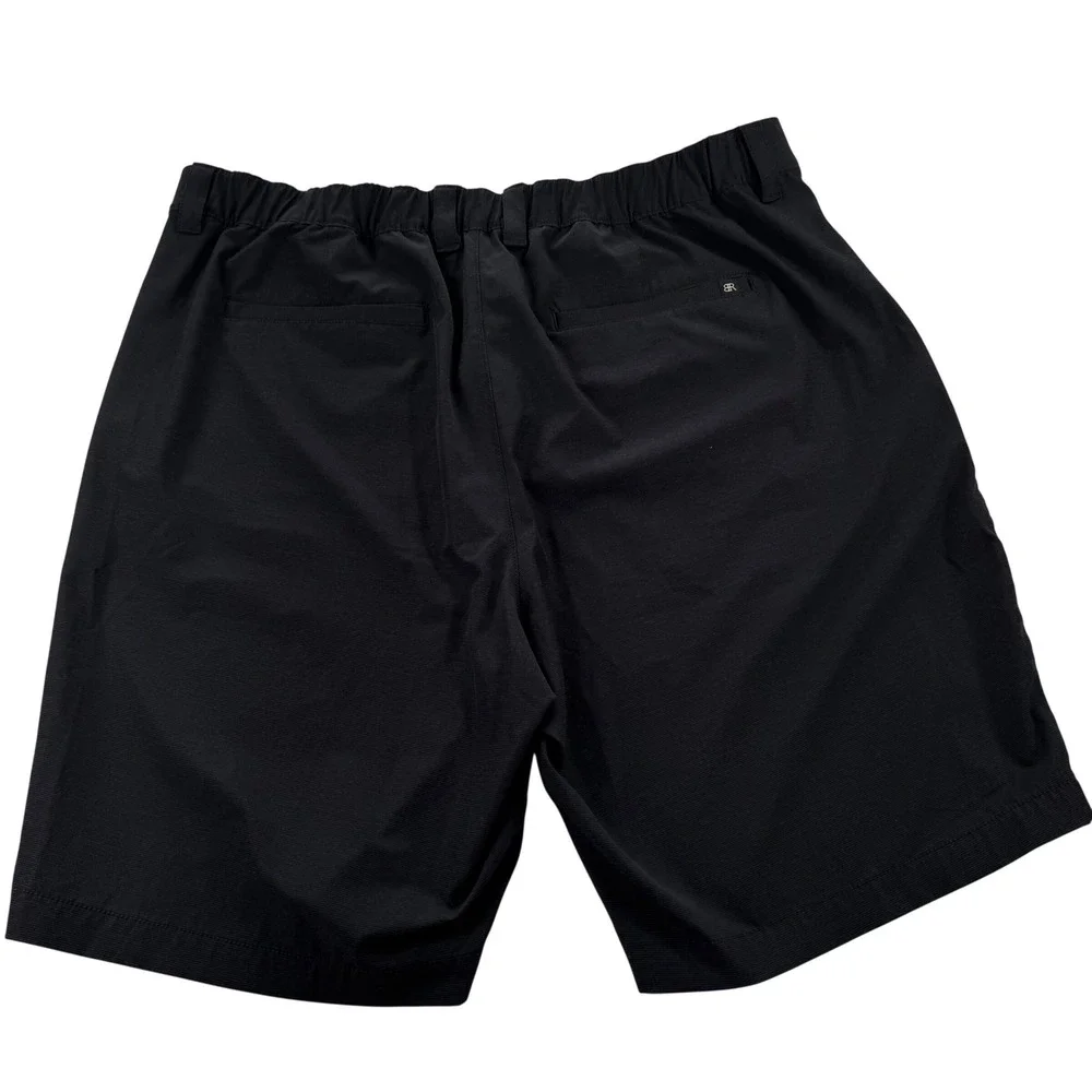 Banana Republic Performance Chino Shorts Mens 38 Black Elastic Back Tech Stretch